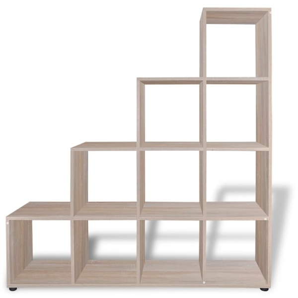 vidaXL Bokhylla trapp-design 142 cm ek-färg Brun