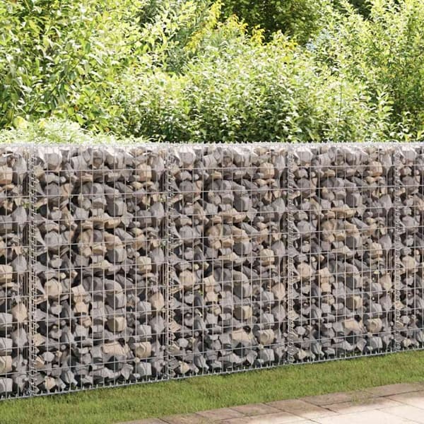 vidaXL Gabionkorg galvaniserat stål 150x50x100 cm Silver