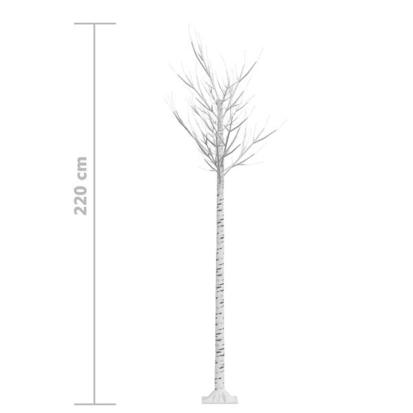 vidaXL Plastgran 200 LED 2,2 m pil flerfärgad ljus inomhus/utomhus Vit