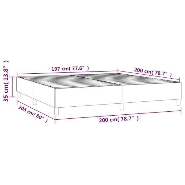 vidaXL Sängram utan madrass ljusgrå 200x200 cm sammet Grå