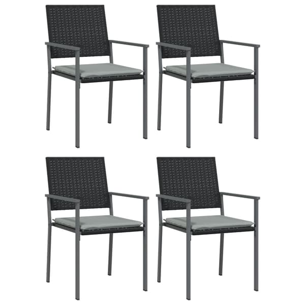 vidaXL Matgrupp för trädgården dynor 5 delar konstrottning & stål art