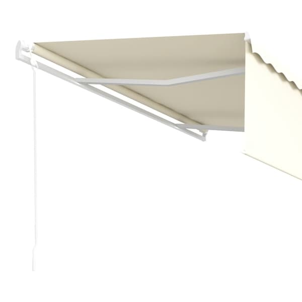 vidaXL Automatiserad markis med rullgardin 5x3m gräddvit Creme