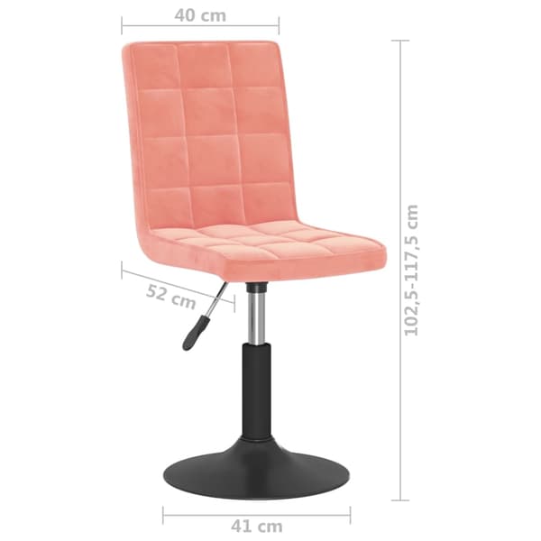 vidaXL Snurrbara matstolar 2 st rosa sammet Rosa