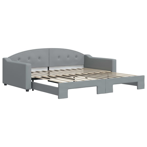vidaXL Dagbädd utdragbar ljusgrå 100x200 cm tyg Grå