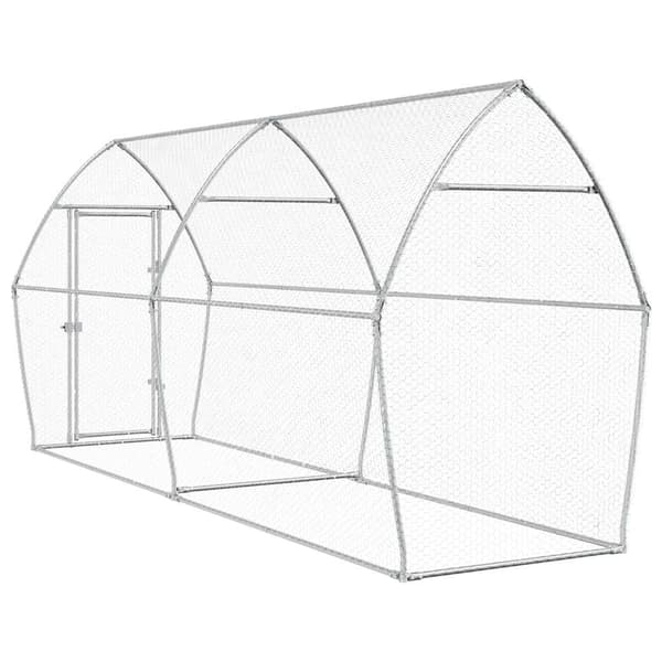 vidaXL Hönsbur silver 400x105x182 cm galvaniserat stål Silver
