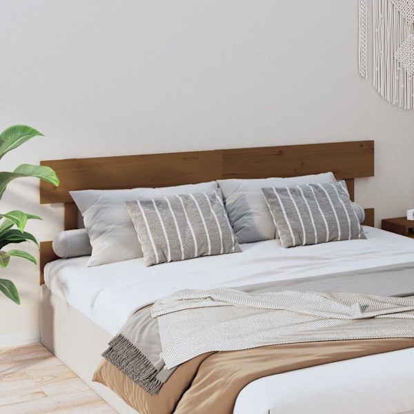 vidaXL Sänggavel honungsbrun 204x3x81 cm massiv furu Brun