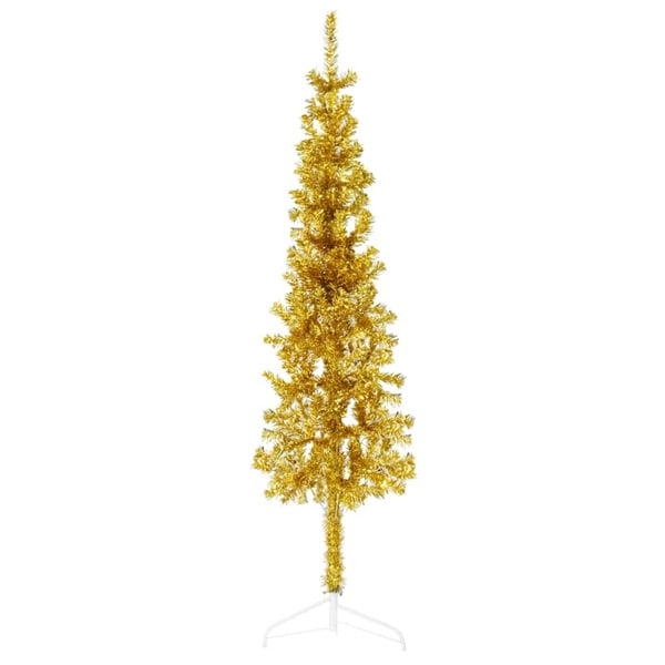vidaXL Smal halv plastgran med stativ guld 120 cm Guld