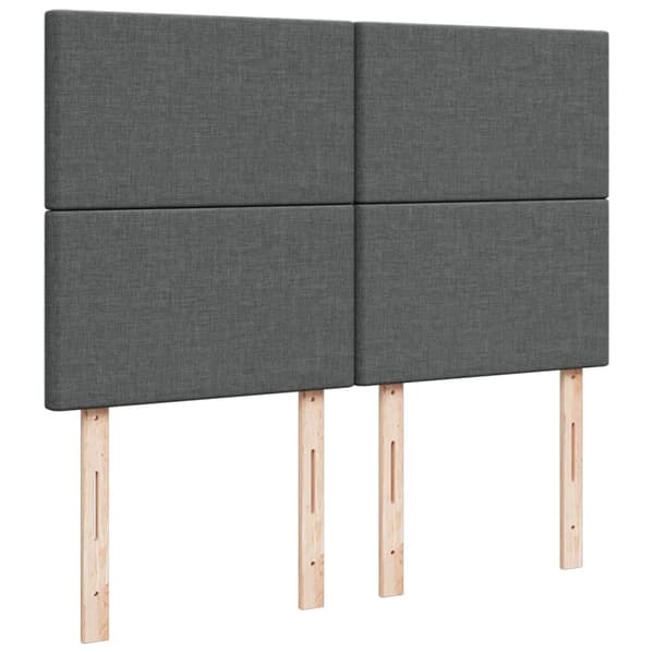 vidaXL Ramsäng med madrass mörkgrå 140x200 cm tyg Grå