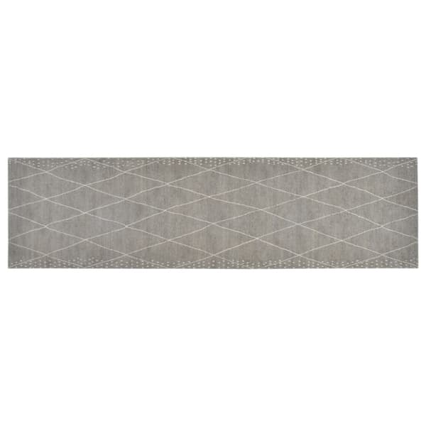 vidaXL Köksmatta maskintvättbar romb 45x150 cm sammet Grå