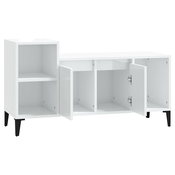 vidaXL Tv-bänk vit högglans 100x35x55 cm konstruerat trä Vit