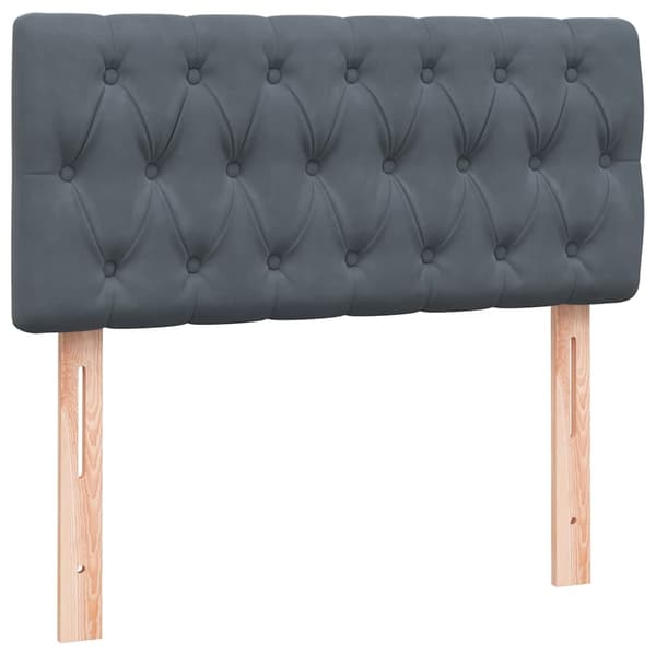 vidaXL Ramsäng med madrass mörkgrå 80x210 cm sammet Grå