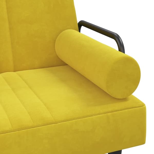 vidaXL Bäddsoffa med armstöd gul sammet Gul