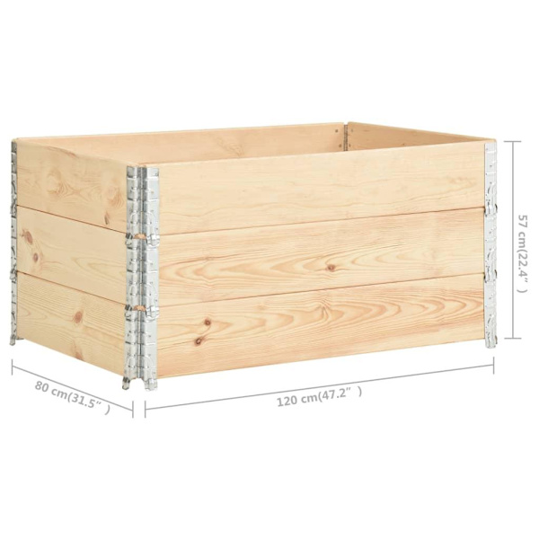 vidaXL Pallkrage 3 st 80x120 cm massiv furu Brun