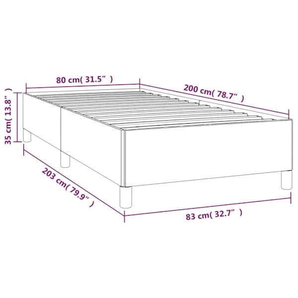 vidaXL Sängram utan madrass mörkblå 80x200 cm sammet Blå