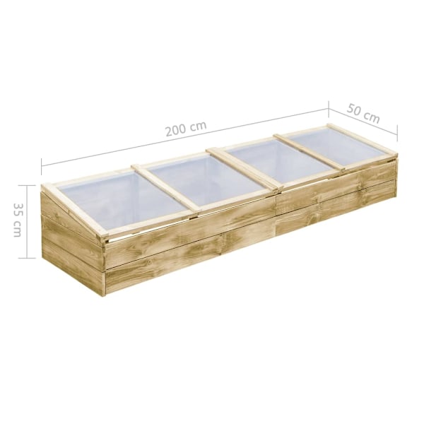 vidaXL Växthus impregnerad furu 200x50x35 cm Brun