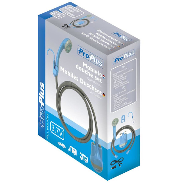 ProPlus Portabelt duschset laddningsbart 3,7V Blå