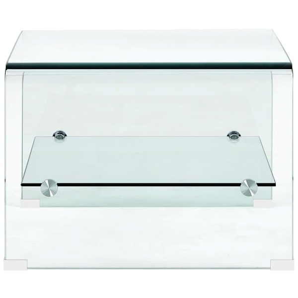 vidaXL Soffbord genomskinlig 50x45x33 cm härdat glas Transparent