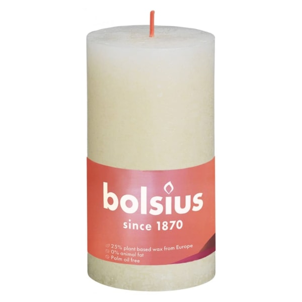 Bolsius Rustika blockljus 4-pack 130x68 mm mjuk pärla Vit