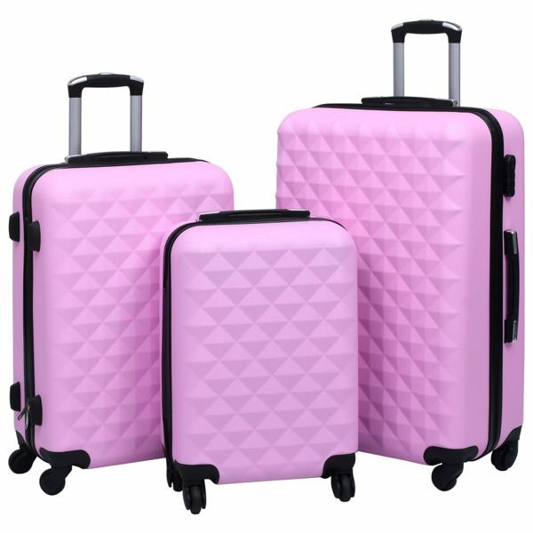 vidaXL Hårda resväskor 3 st rosa ABS Rosa