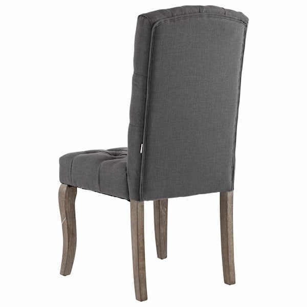 vidaXL Matstolar 2 st grå linnedesign tyg grå