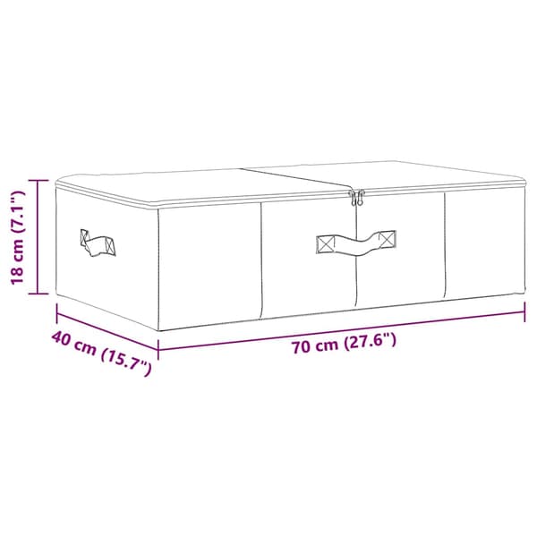 vidaXL Förvaringslåda tyg 70x40x18 cm gräddvit Creme
