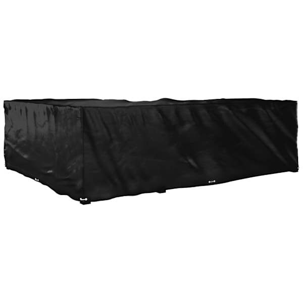 vidaXL Överdrag för utemöbler 16 ölj. 260x210x80cm L-format Svart