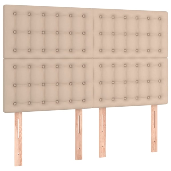 vidaXL Ramsäng med bäddmadrass cappuccino 140x190 cm konstläder Brun