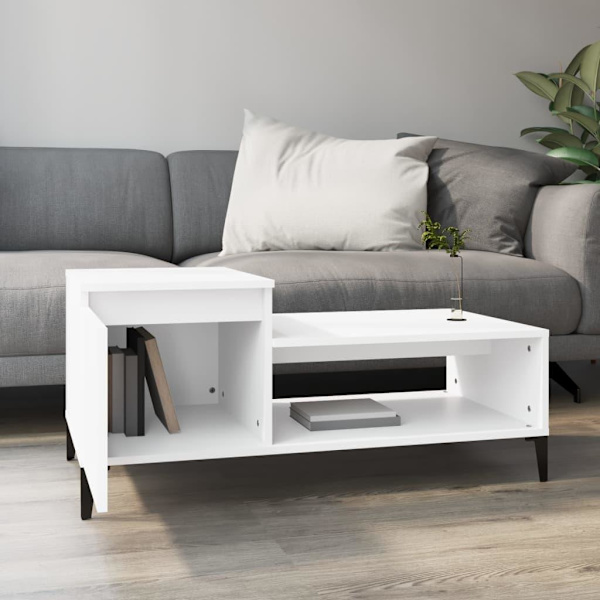 vidaXL Soffbord vit 100x50x45 cm konstruerat trä Vit
