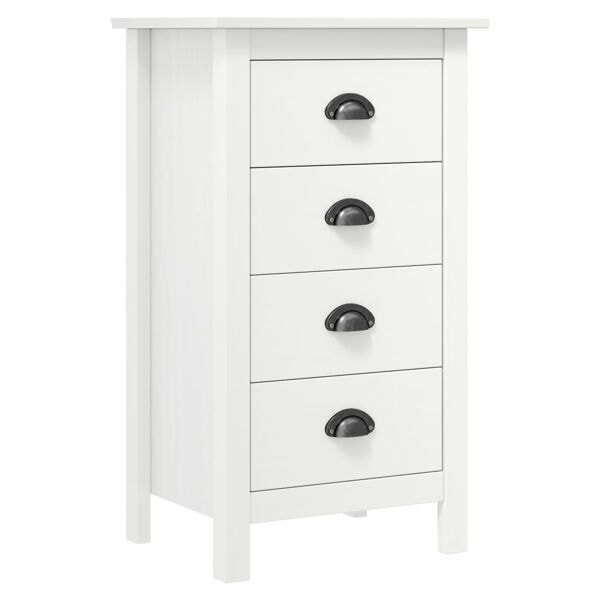 vidaXL Skänk Hill vit 46x35x80 cm massiv furu Vit