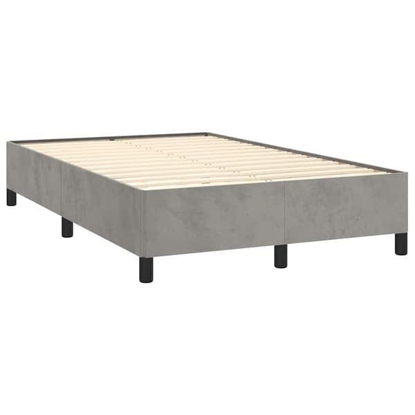 vidaXL Ramsäng med madrass ljusgrå 120x190 cm sammet Grå