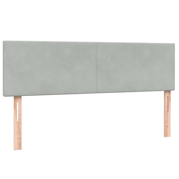 vidaXL Ramsäng med madrass ljusgrå 160x220 cm sammet Grå