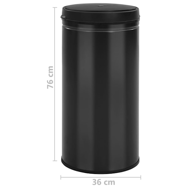 vidaXL Soptunna med automatisk sensor 70 L kolstål svart Svart