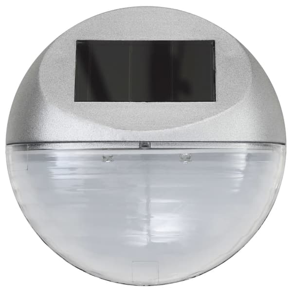 vidaXL Sollampa vägg LED set 12 st rund silver Silver