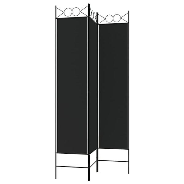 vidaXL Rumsavdelare 3 paneler 120x200 cm svart tyg Svart