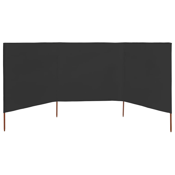 vidaXL Vindskydd 3 paneler tyg 400x80 cm antracit Antracit
