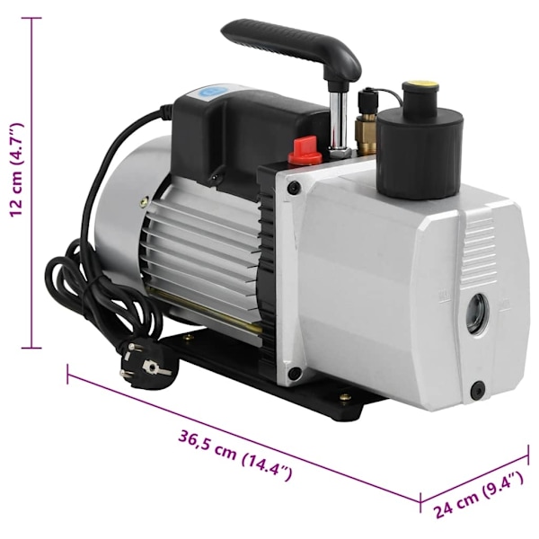 vidaXL Vakuumpump 2-stegs 100 L / min Svart