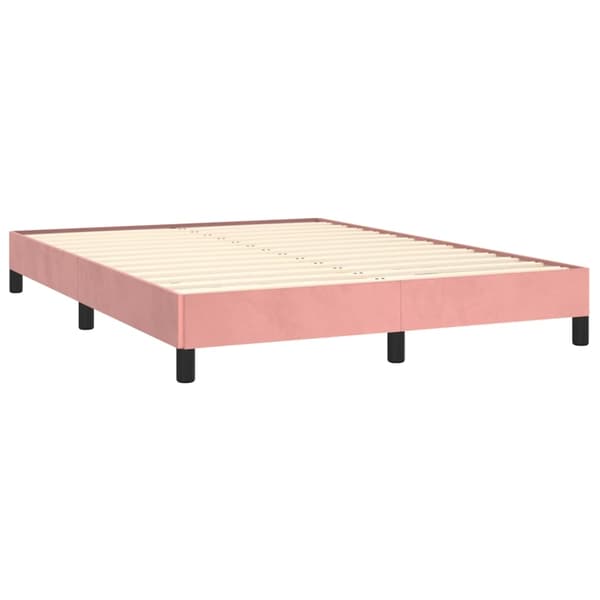 vidaXL Sängram rosa 140x190 cm sammet Rosa