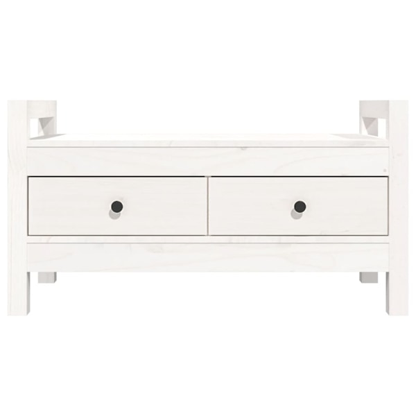 vidaXL Skobänk vit 80x40x43cm massiv furu Vit