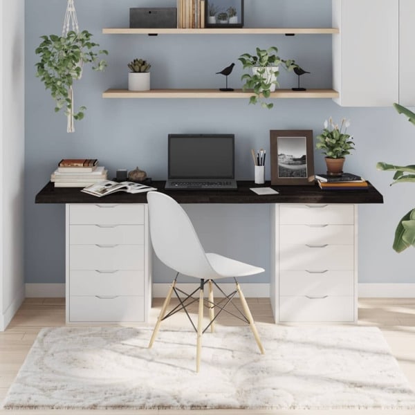 vidaXL Bordsskiva mörkbrun 180x60x(2-4) cm behandlad massiv ek Brun