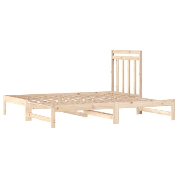 vidaXL Utdragbar dagbädd 2x(90x190) cm massiv furu Brun