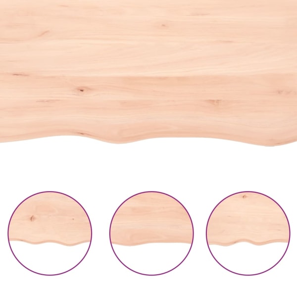 vidaXL Bordsskiva 200x60x(2-4) cm obehandlad massiv ek Brun