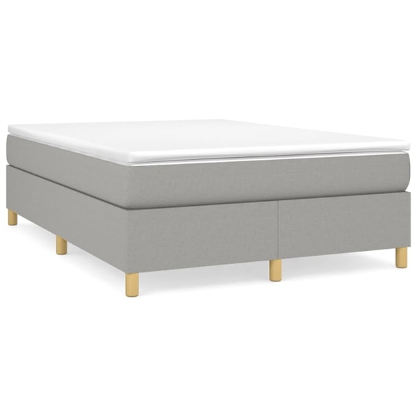 vidaXL Sängram utan madrass ljusgrå 140x200 cm tyg Grå