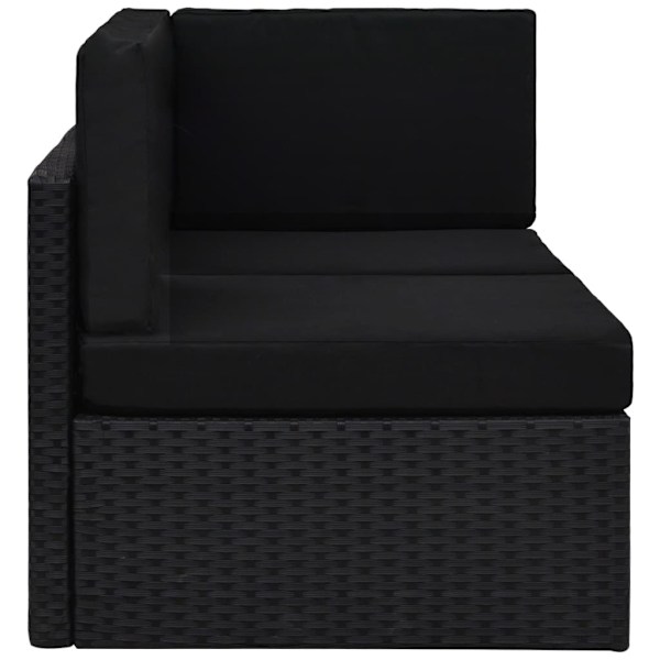 vidaXL Modulsoffa 2-sits konstrotting svart Svart