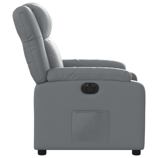 vidaXL Elektrisk reclinerfåtölj grå konstläder Grå