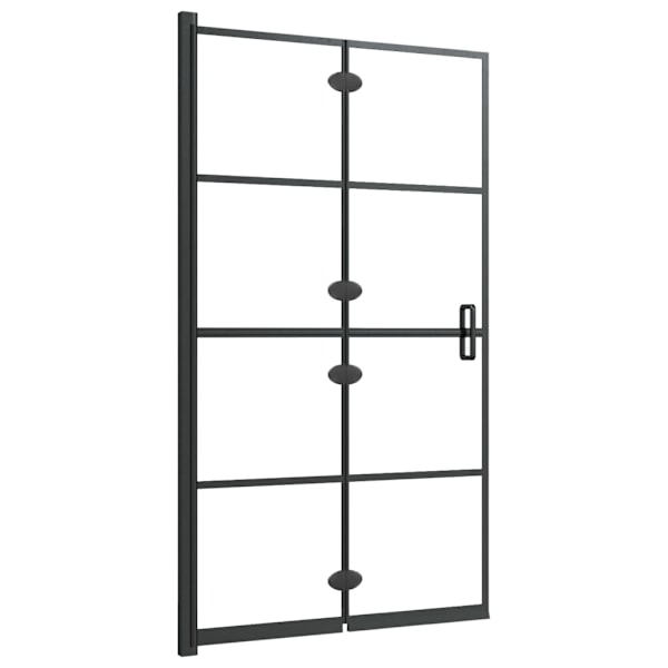vidaXL Duschvägg fällbar ESG 80x140 cm svart