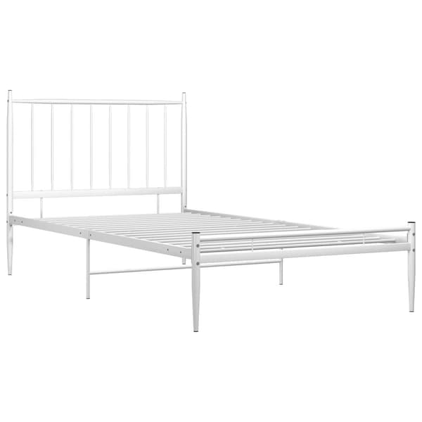 vidaXL Sängram vit metall 100x200 cm Vit