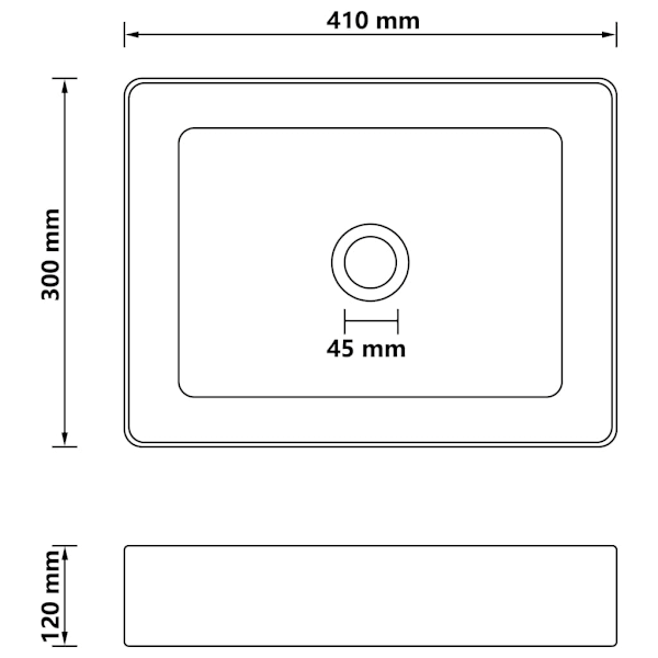 vidaXL Lyxigt handfat matt vit 41x30x12 cm keramik Vit