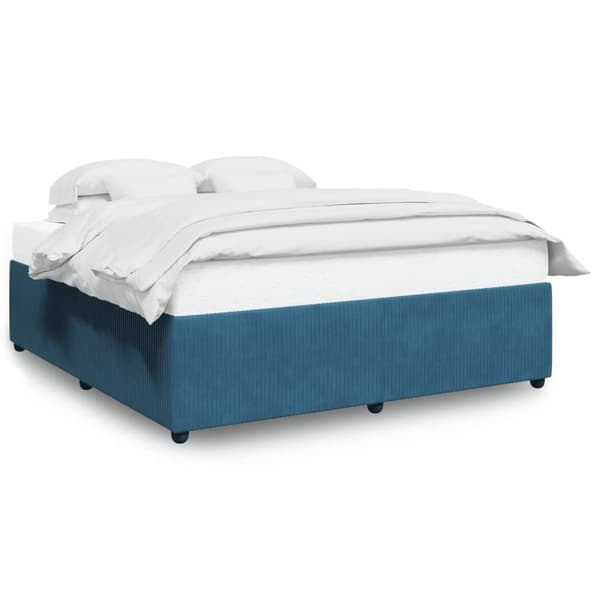 vidaXL Sängram blå 200x200 cm sammet Blå