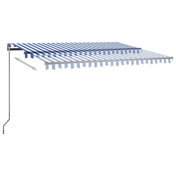 vidaXL Fristående markis automatisk 450x350 cm blå/vit Blå