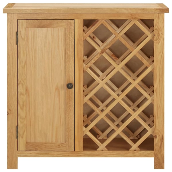 vidaXL Vinskåp för 11 flaskor 80x32x80 cm massiv ek Brun